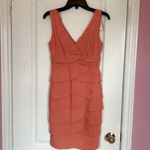 Coral ruffled dress